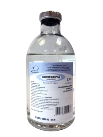 Натрия хлорид р-р для инф 0,9%  400мл (для стационаров) N 16