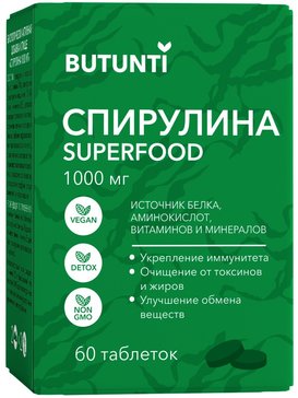 Butunti Спирулина табл 1000 мг N 60