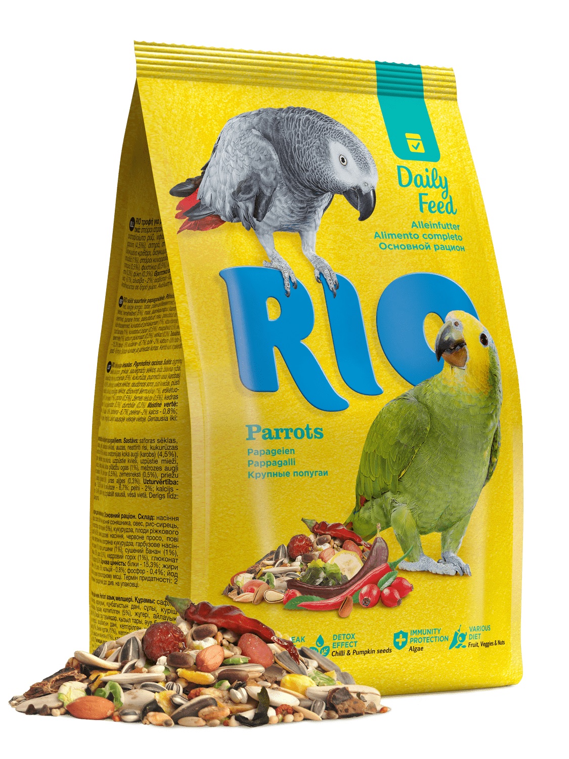 Корм для крупных попугаев Rio основной рацион 1 кг