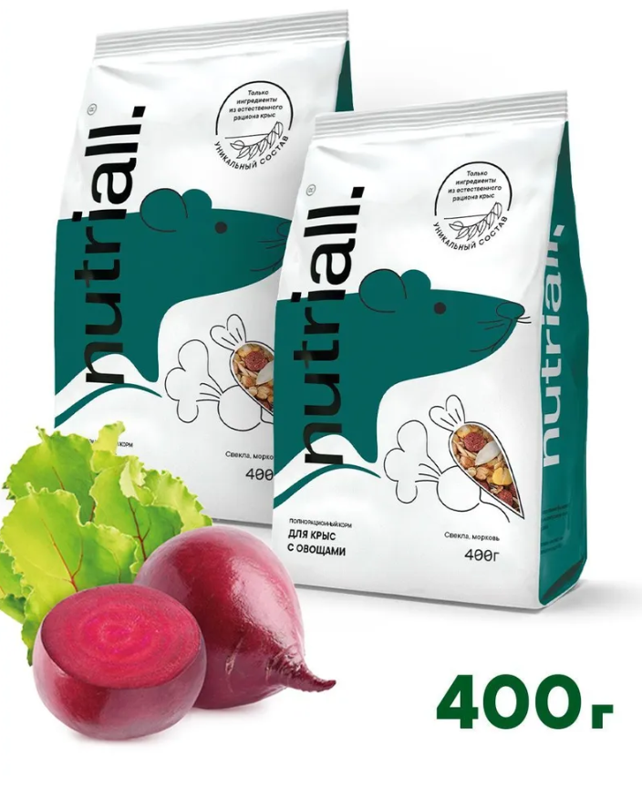 Корм для крыс Nutriall 400 г с овощами