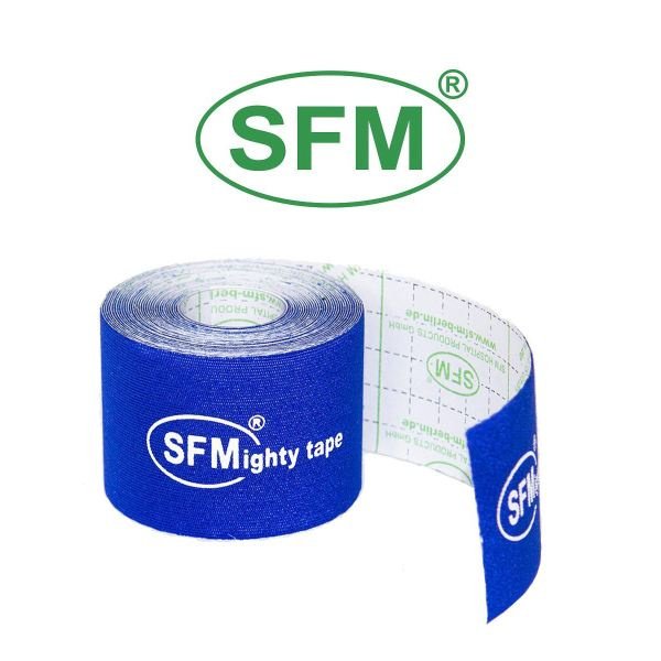 SFM-Plaster лента кинезиологическая на хлопковой основе синяя рулон 5x500см