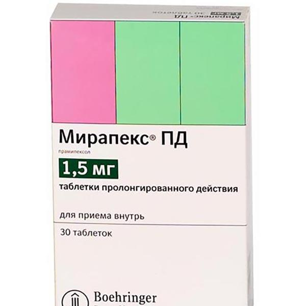Мирапекс ПД таблетки пролонгированного действия 1,5мг N 30