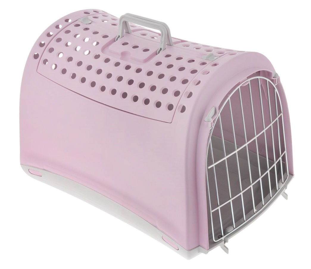 Переноска для кошек и собак нежно-розовая Imac linus cabrio 50х32х34.5см
