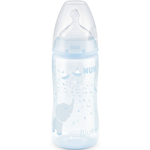 Nuk First Choice+ Baby Blue бутылочка с индик темп с силиконовой соской 0-6 мес 300мл Слоник