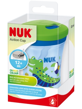 Nuk Action Cup поильник с рисунками меняющими цвет для мальчиков 12+мес 230мл