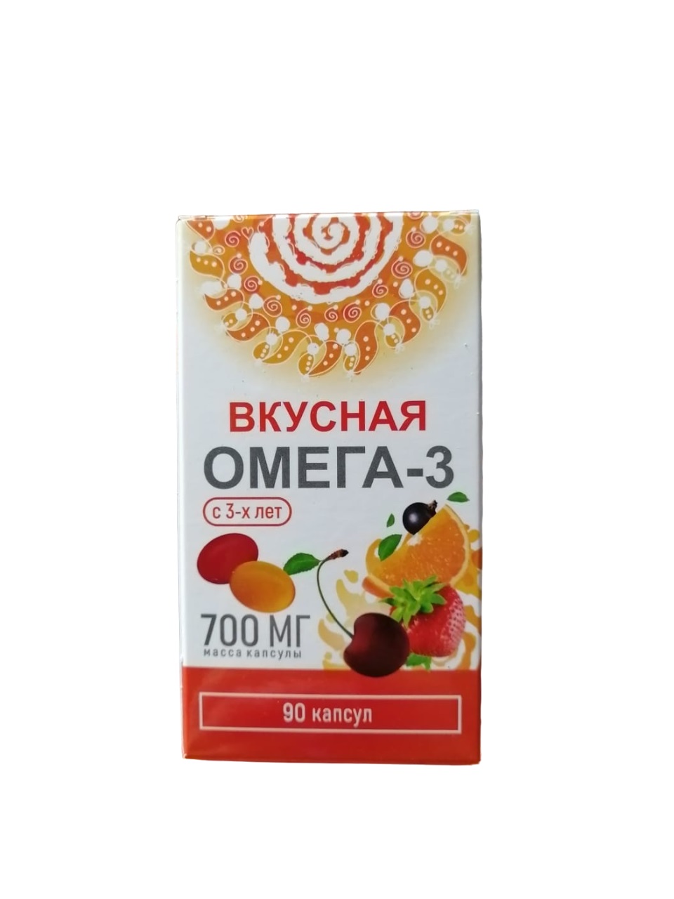 Вкусная Омега -3 со вкусом вишни/мультифрукт с 3-х лет N 90
