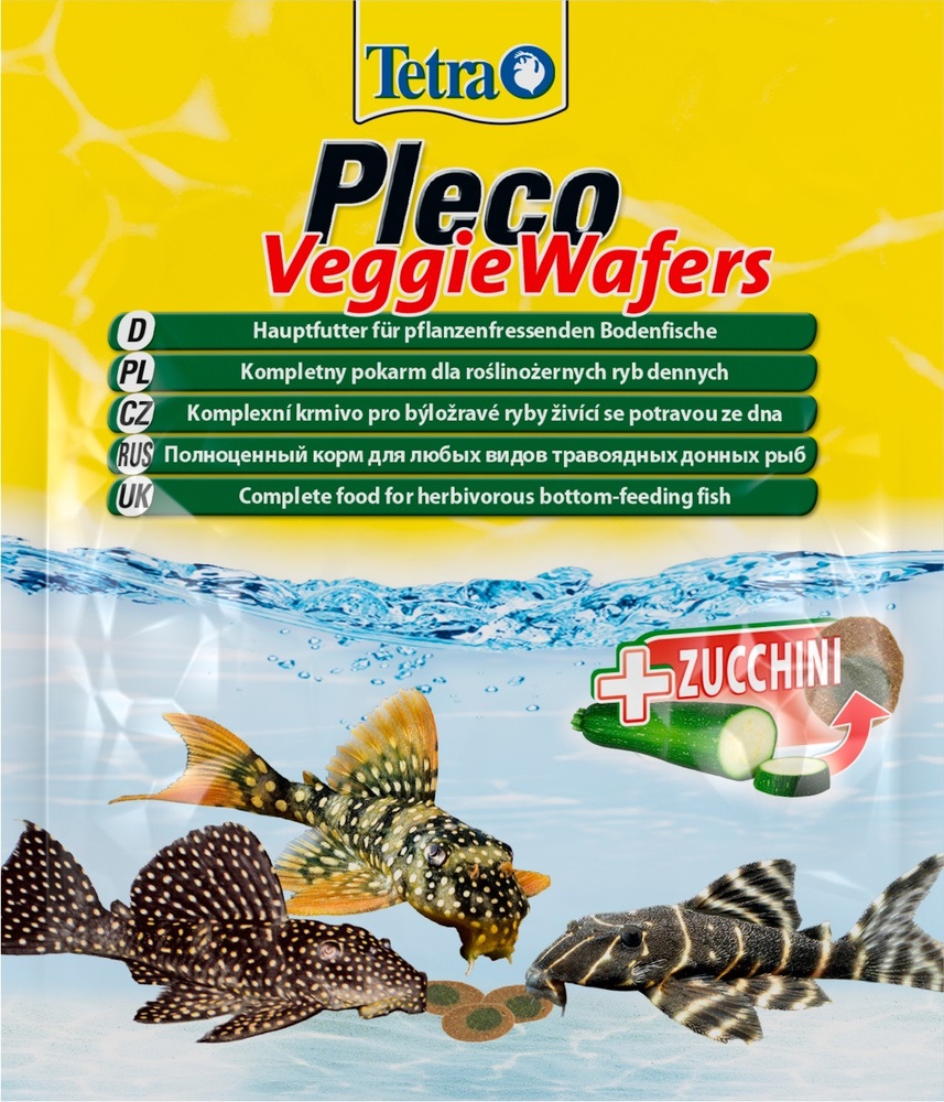 Корм для растительноядных донных рыб Tetra pleco veggie wafers 15 г