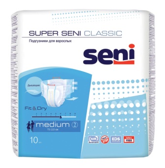 Подгузники для взрослых Super Seni classic medium 75-110см N 10