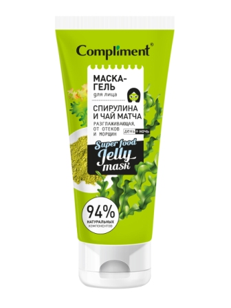 Compliment маска-гель для лица спирулина и чай матча разглаживающая 130мл