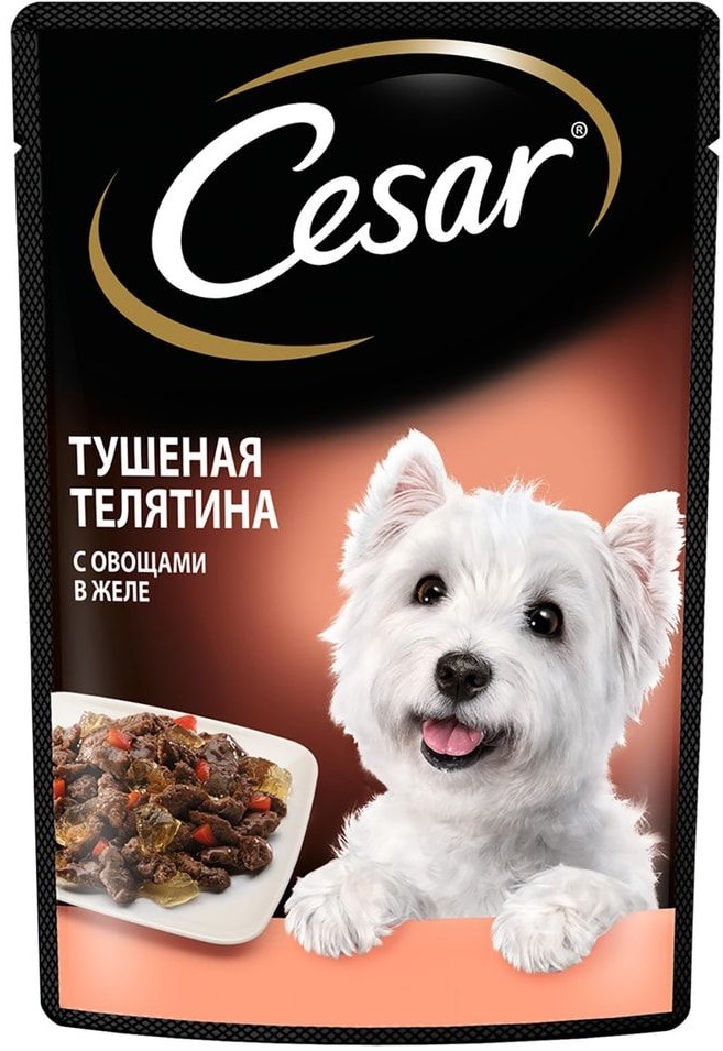 Корм для собак Cesar 85 г пауч телятина тушеная с овощами