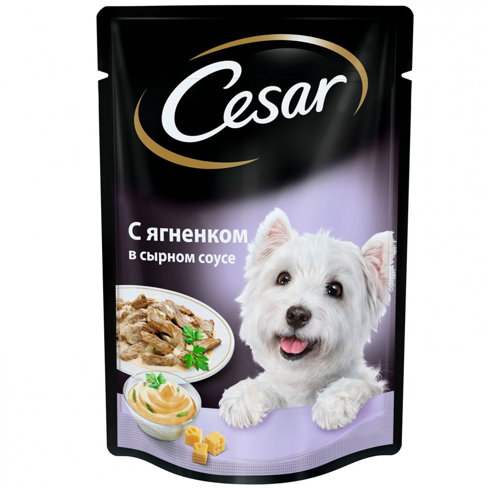 Корм для собак Cesar 85 г пауч ягненок в сырном соусе