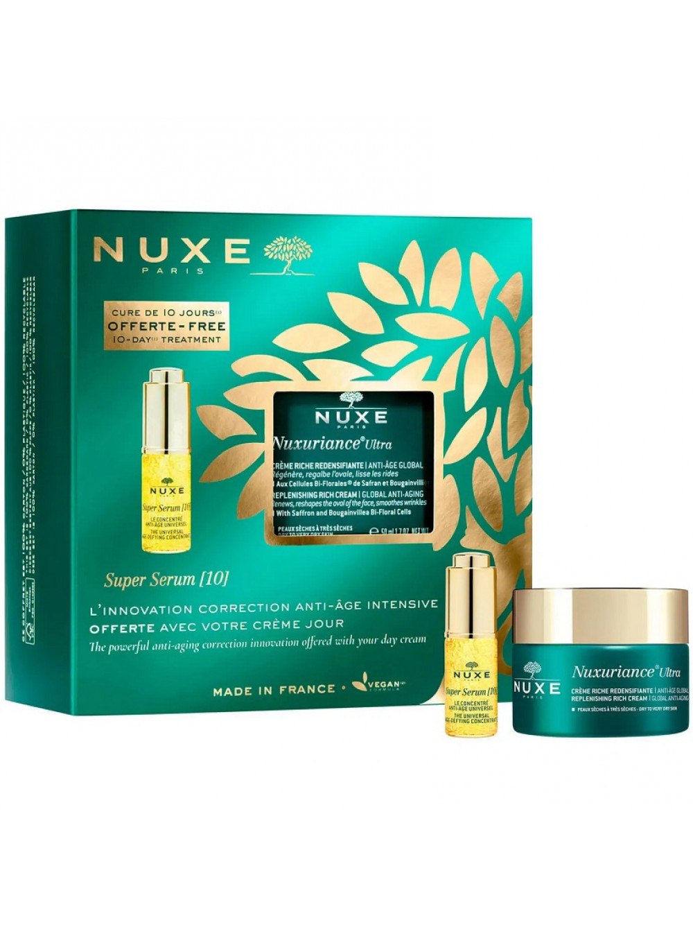 Nuxe Nuxuriance Ultra набор (антивозрастная сыворотка для лица 5мл+насыщенный укрепляющий антивозрастной крем для лица 50мл)