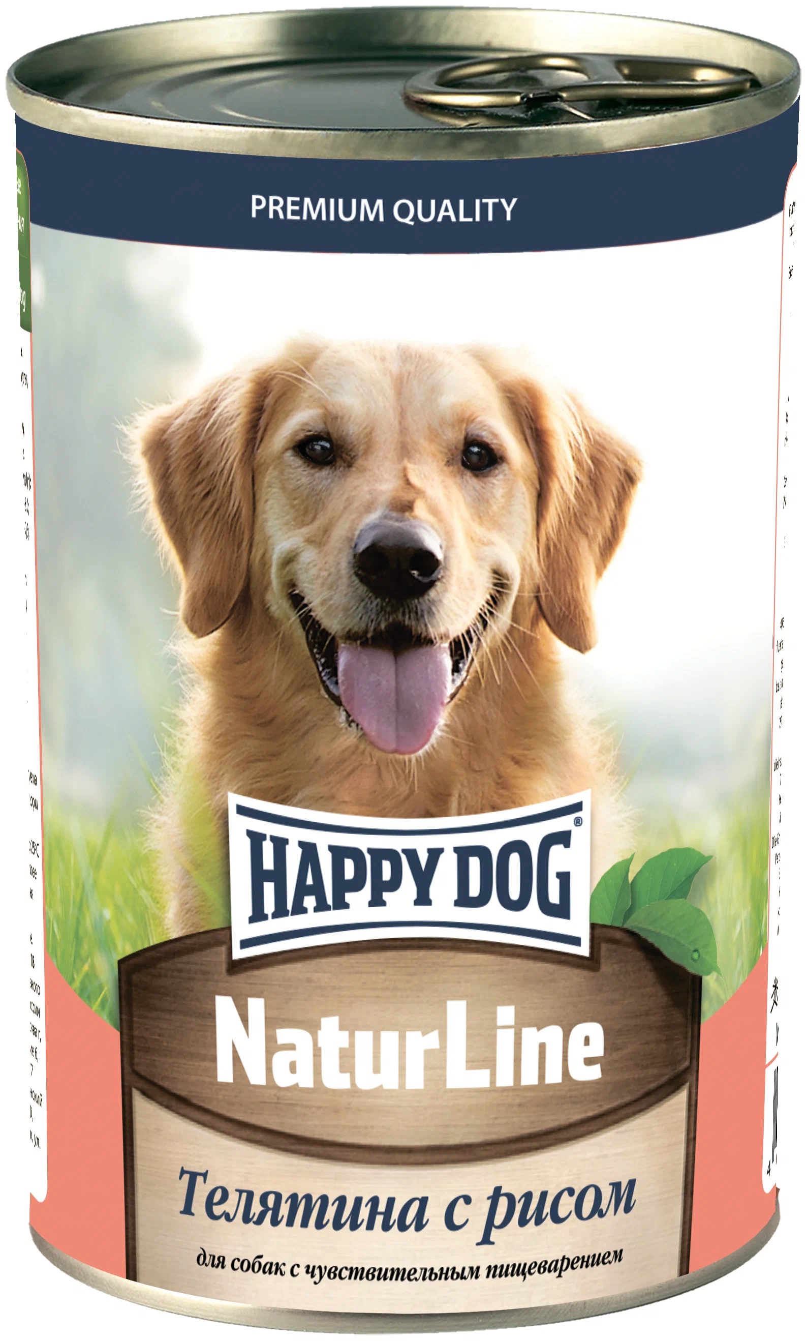 Корм для собак Happy dog natur line 410 г бан. телятина с рисом