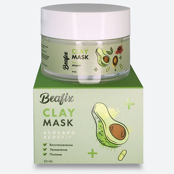 Beafix Avocado Benefit Clay Mask маска глиняная для лица с экстрактом авокадо 50мл