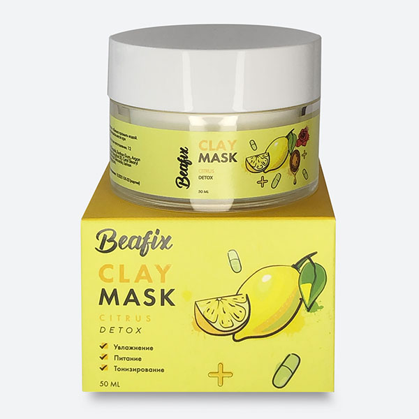 Beafix Citrus Detox Clay Mask маска глиняная для лица с экстрактом лимона 50мл