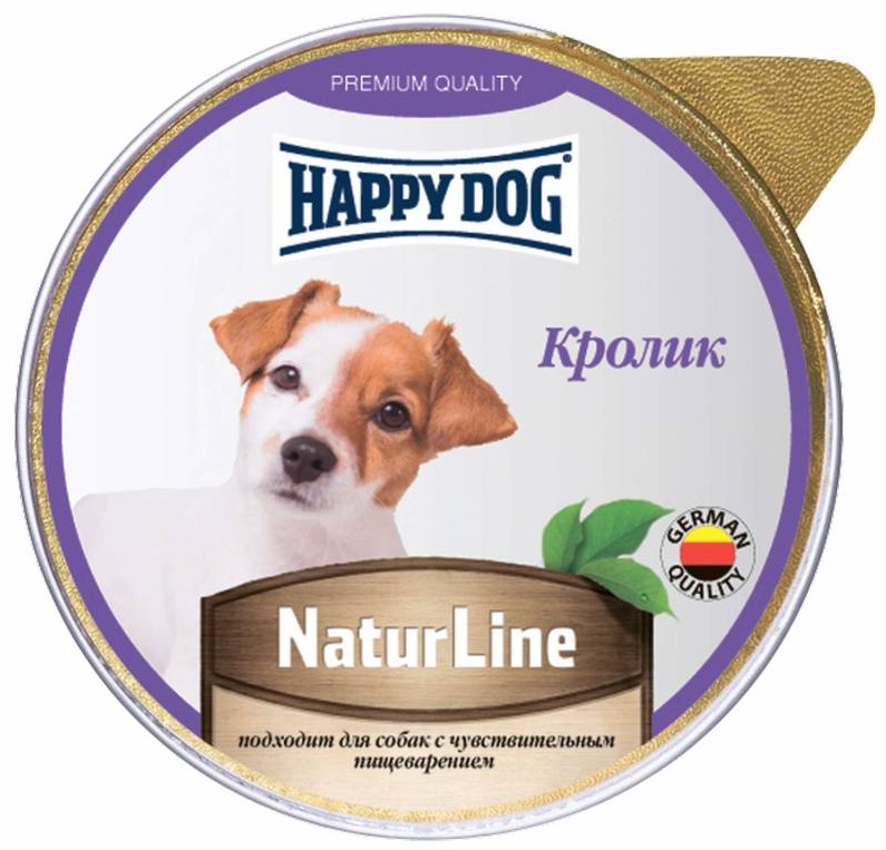 Корм для собак Happy dog natur line паштет 125 г кролик