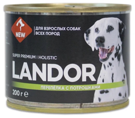 Корм для собак Landor 200 г бан. перепелка с потрошками