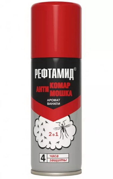 Рефтамид Бережная защита от комаров /мошек аромат ванили 3часа 100мл