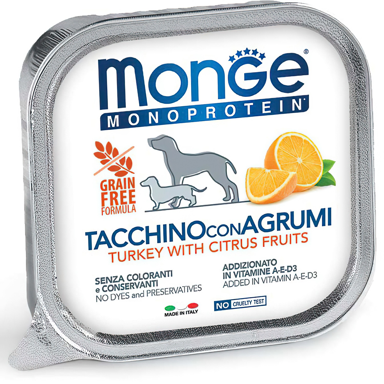 Корм для собак Monge dog monoprotein паштет 150 г из индейки с цитрусовыми