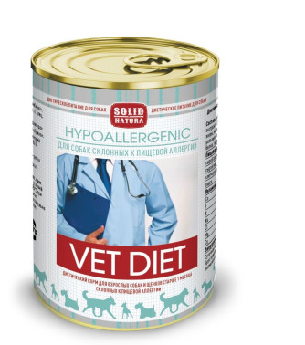 Корм для собак Solid natura vet hypoallergenic диета при пищевой аллергии 340 г бан.