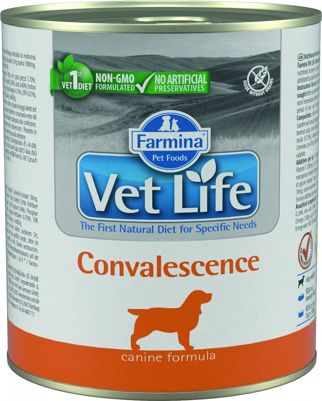 Корм для собак в период выздоровления Farmina vet life dog convalescence паштет 300 г бан.