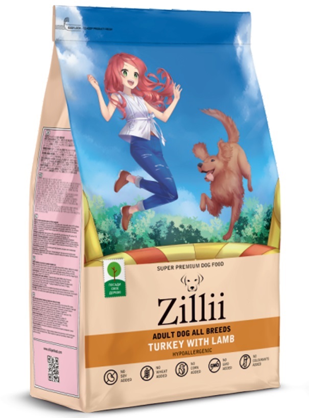Корм для собак всех пород Zillii 3 кг индейка с ягненком