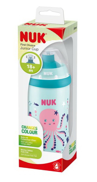 Nuk FC Junior поильник для активных и подвижных детей с рисунками меняющими цвет для девочек 18+месяцев 300мл /10255590/