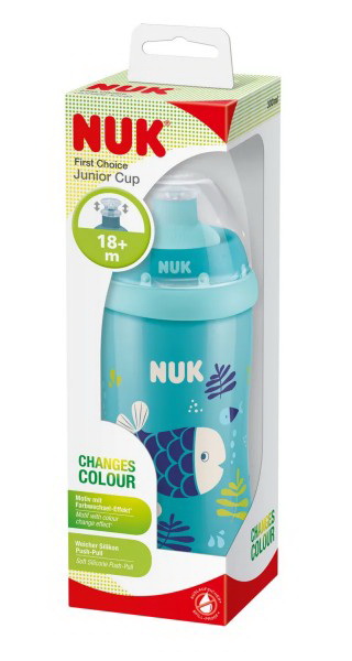 Nuk FC Junior поильник для активных и подвижных детей с рисунками меняющими цвет для мальчиков 18+месяцев 300мл /10255589/
