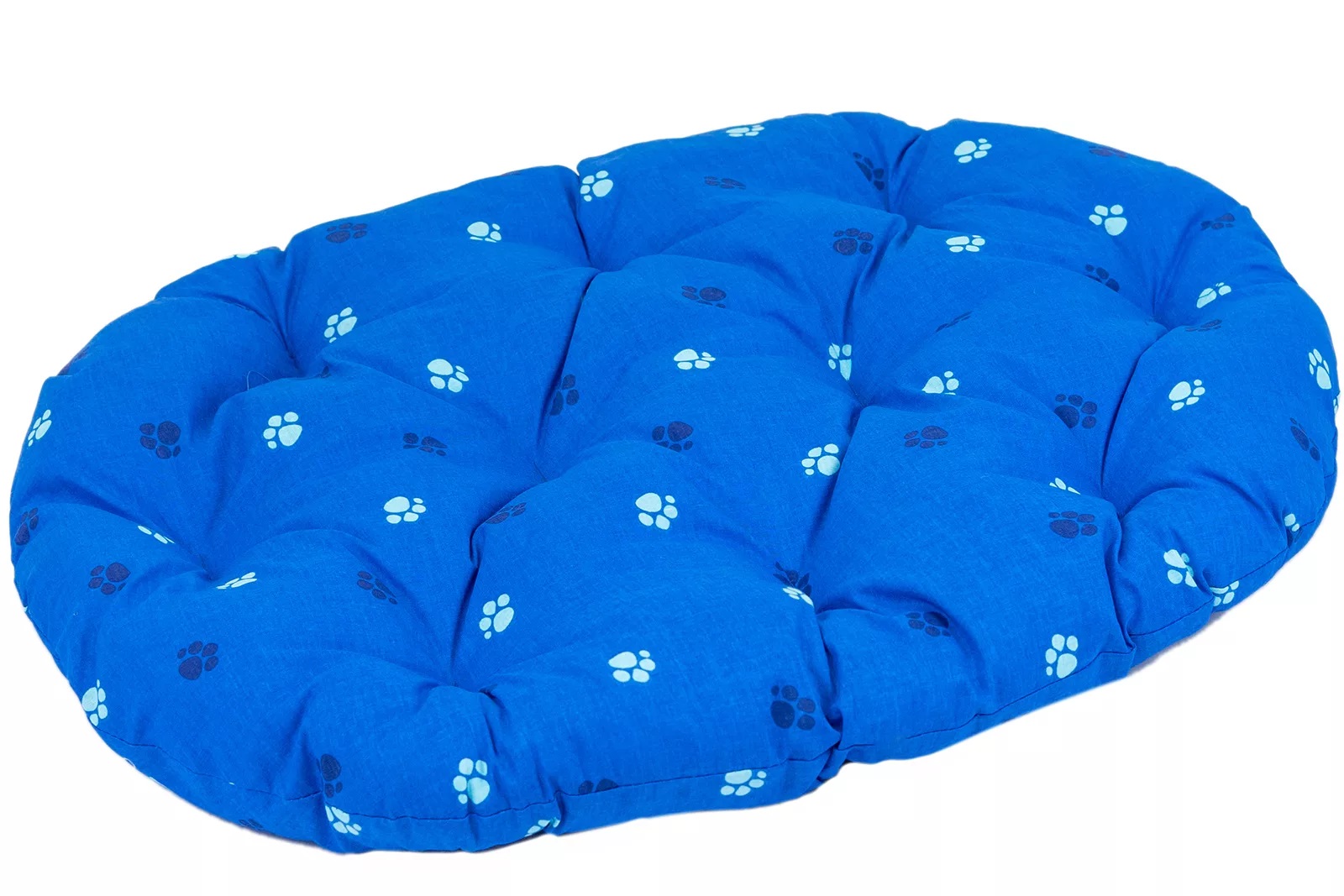 Перина овальная стеганая синяя Дарэленд хлопок синтепух 70х52х9см