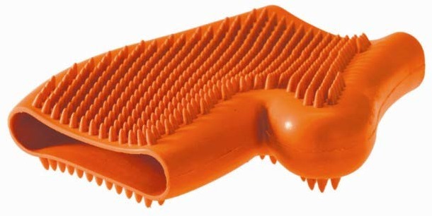 Перчатка для вычесывания шерсти оранжевая Hunter smart