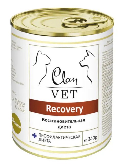 Корм для собак и кошек Clan vet recovery восстановительная диета 340 г бан.