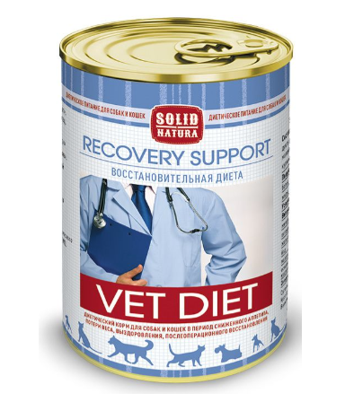 Корм для собак и кошек Solid natura vet recovery support восстановительная диета 340 г бан.