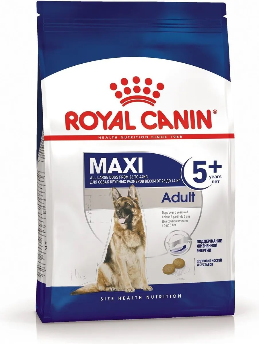 Корм для собак крупных пород 5+ Royal canin maxi adult 15 кг