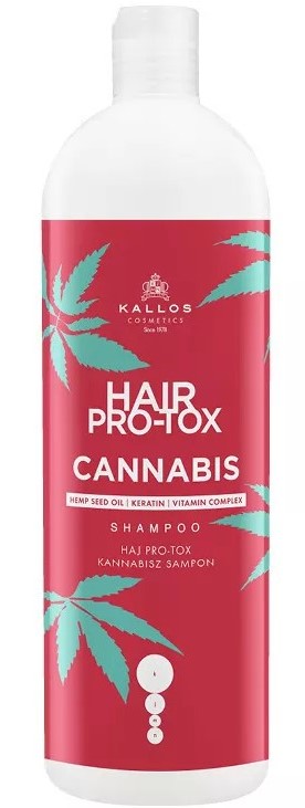 Kallos Pro-tox Cannabis шампунь для волос с маслом семян конопли/кератином/витаминным комплексом 1000мл