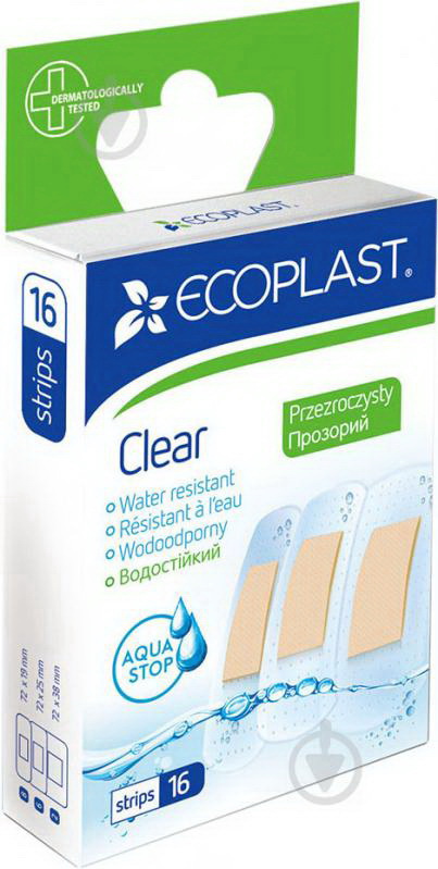 Ecoplast Clear пластыри медицинские набор 72*19мм/72*25мм/72*38мм прозрачный водостойкий N 16
