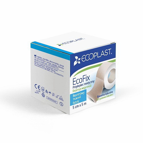 Ecoplast EcoFix пластырь медицинский фиксирующий 5см*5м тканый гипоаллергенный натуральный хлопок