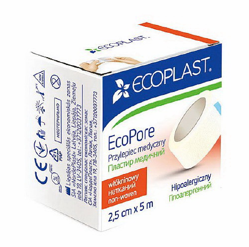 Ecoplast EcoPore пластырь медицинский фиксирующий 2,5см*5м нетканый гипоаллергенный
