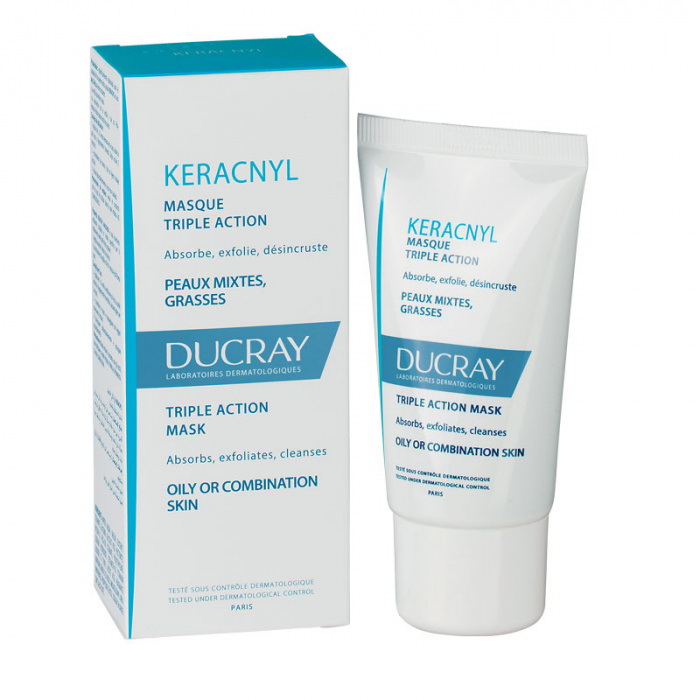 Ducray keracnyl маска очищающая 40мл для жирной/проблемной кожи