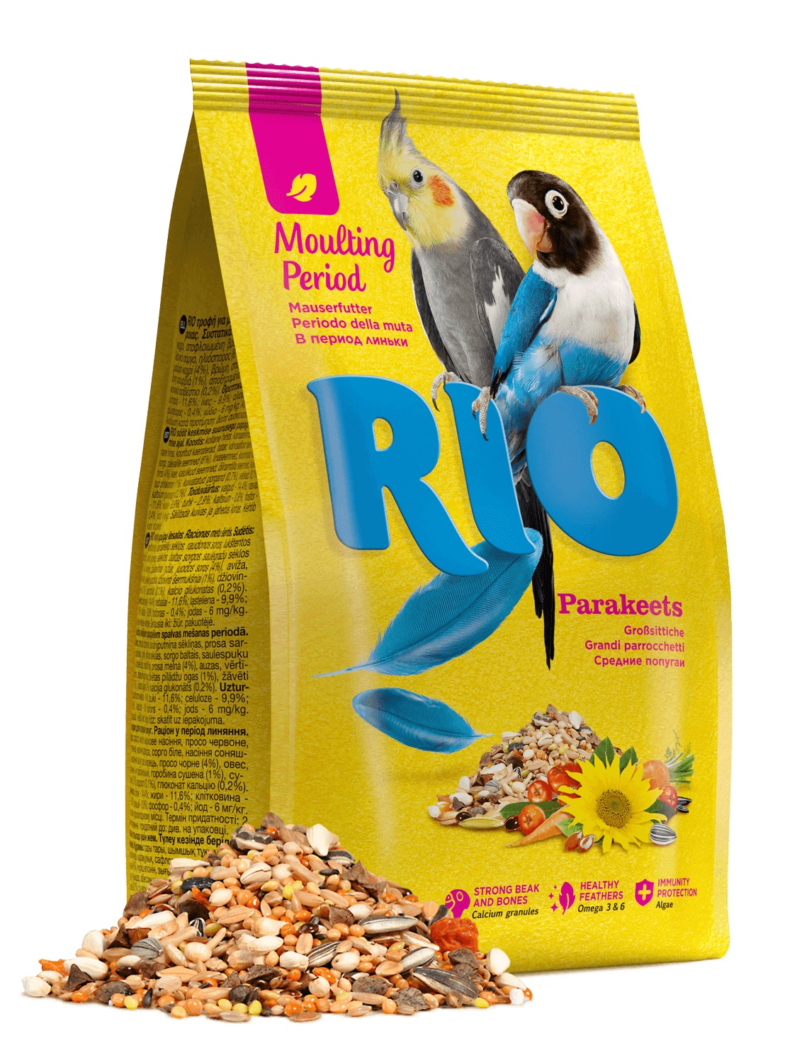Корм для средних попугаев в период линьки Rio 1 кг