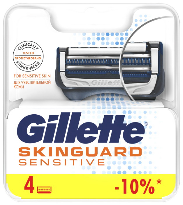 Gillette Skinguard sensitive бритва со сменной кассетой + 4 кассеты