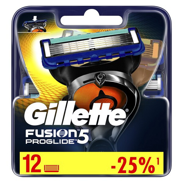 Gillette Fusion Proglide сменные кассеты N 12