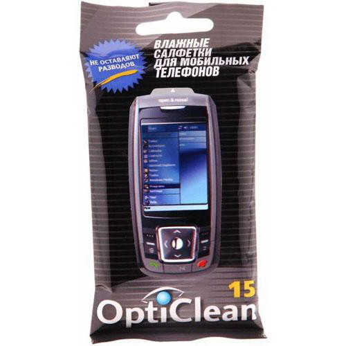 OptiClean салфетки влажные для мобильных телефонов N 15