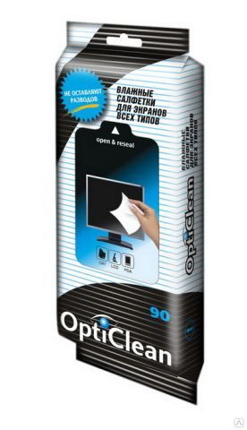 OptiClean салфетки влажные для экранов и мониторов N 90