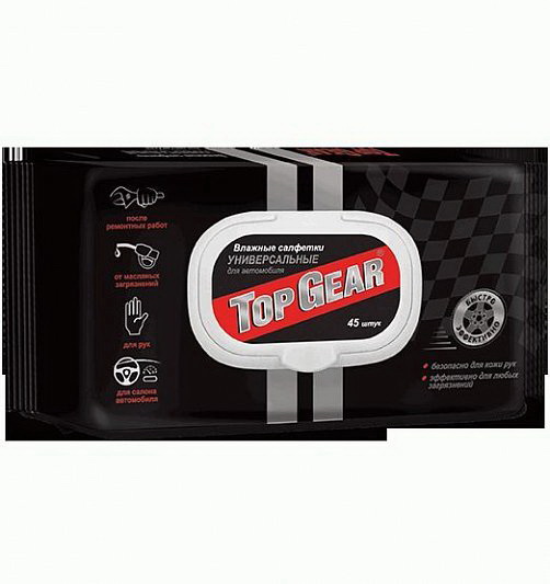 TopGear салфетки влажные универсальные для автомобиля N 45