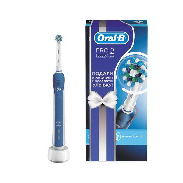 Oral-b Pro2 2000 зубная щетка электрическая средней жесткости насадки тип 3766 + зарядное устройство