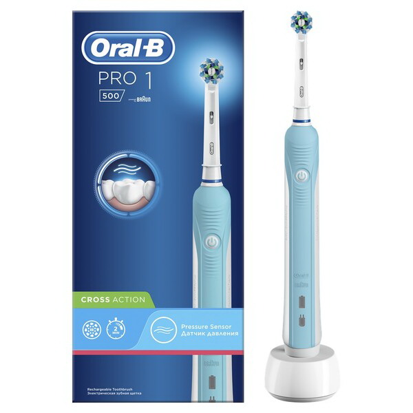 Oral-b Pro 500 зубная щетка электрическая средней жесткости насадки тип 3756 + зарядное устройство