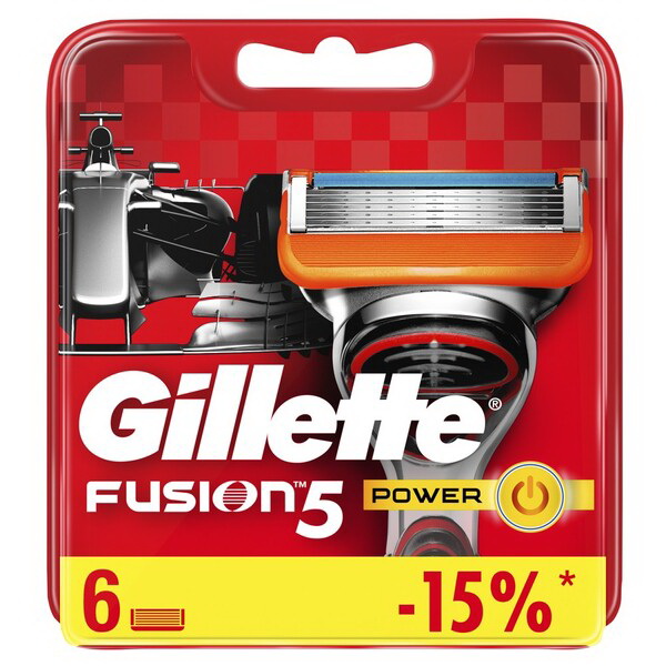 Gillette Fusion5 Power сменные кассеты 5 лезвий N 6