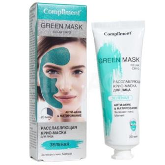 Compliment Green mask Расслабляющая крио-маска для лица зеленая Анти-акне и Матирование 80мл