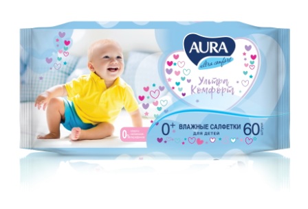 Аура Салфетки влажные для детей Ultra Comfort N 60
