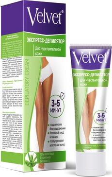 Velvet крем экспресс-депилятор для чувствительной кожи гель алоэ/Д-пантенол/вит Е 100мл